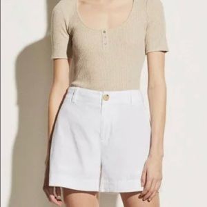 Vince White linen blend shorts flat front brand new short